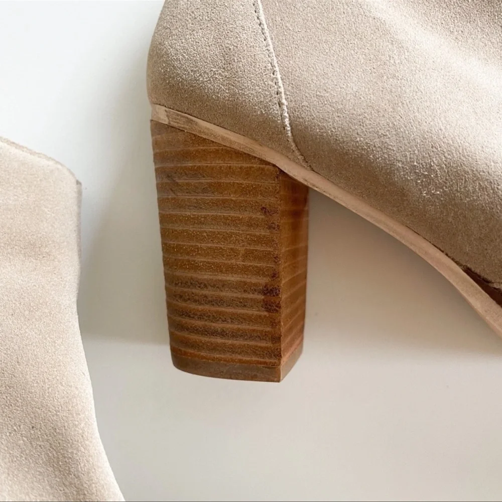 NWOT ASOS Suede Western Stacked Heel Ankle Bootie